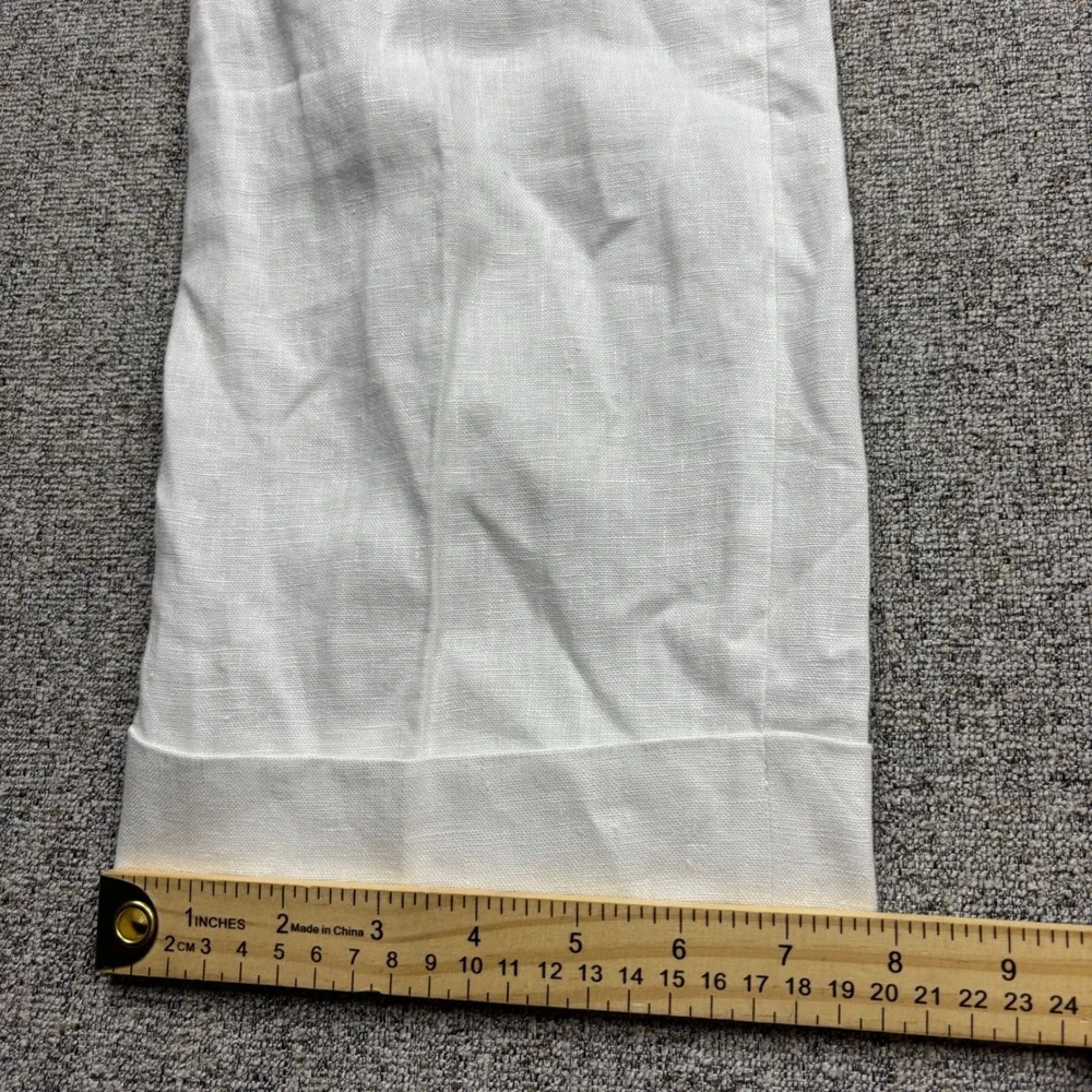 Collars & Co. Linen Trousers Mens 38x32 Amalfi White Side Adjusters Beach Summer